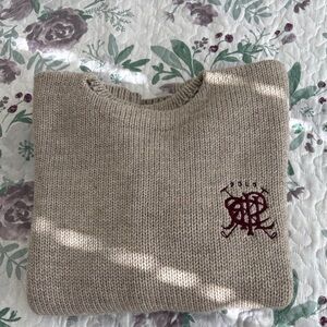Polo by Ralph Lauren Beige Sweater with Dark Red Logo